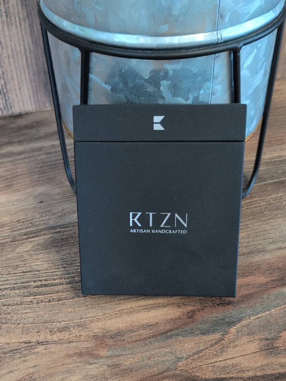 RTZN Artisan Handcrafted Men's Black Double Braided Leather Bracelet NIB Medium